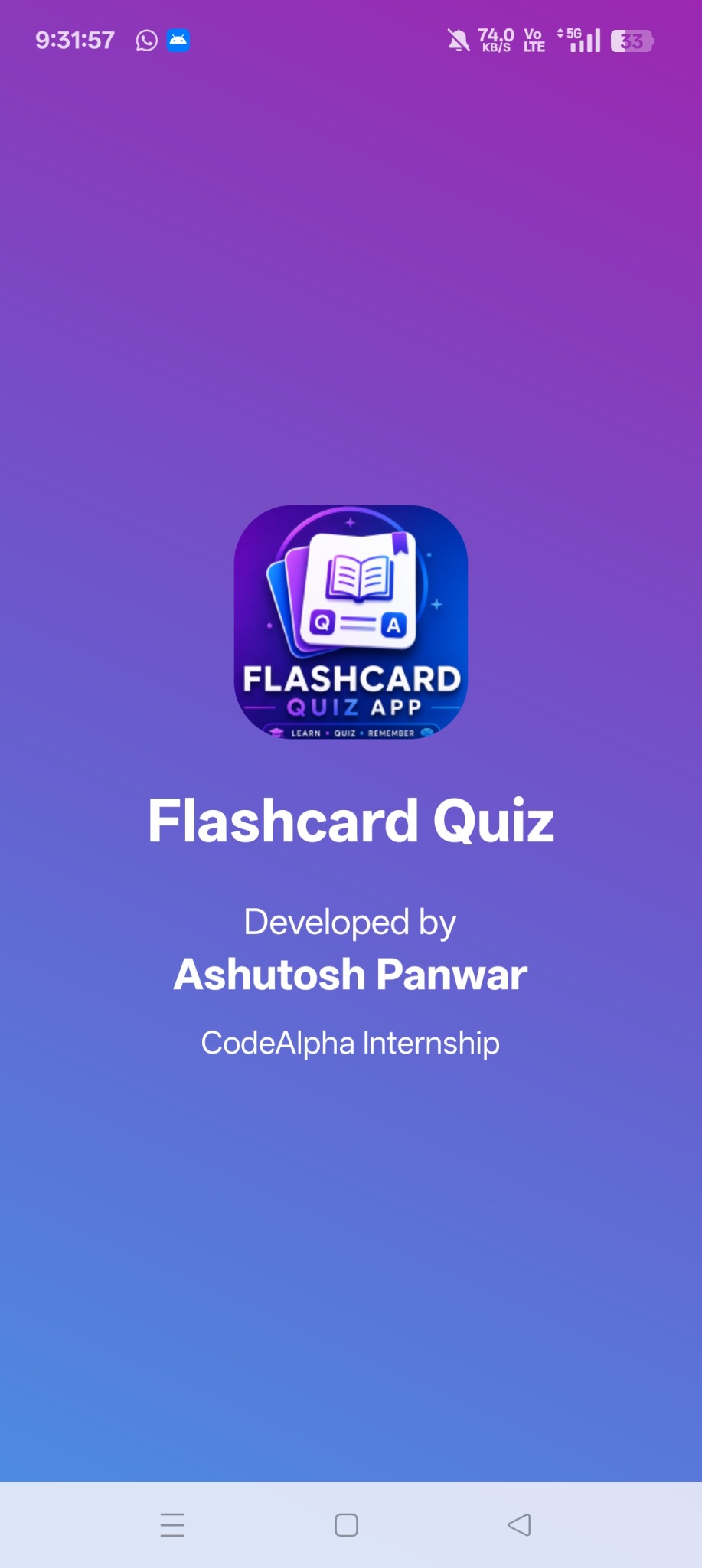 Flashcard Quiz App splash screen