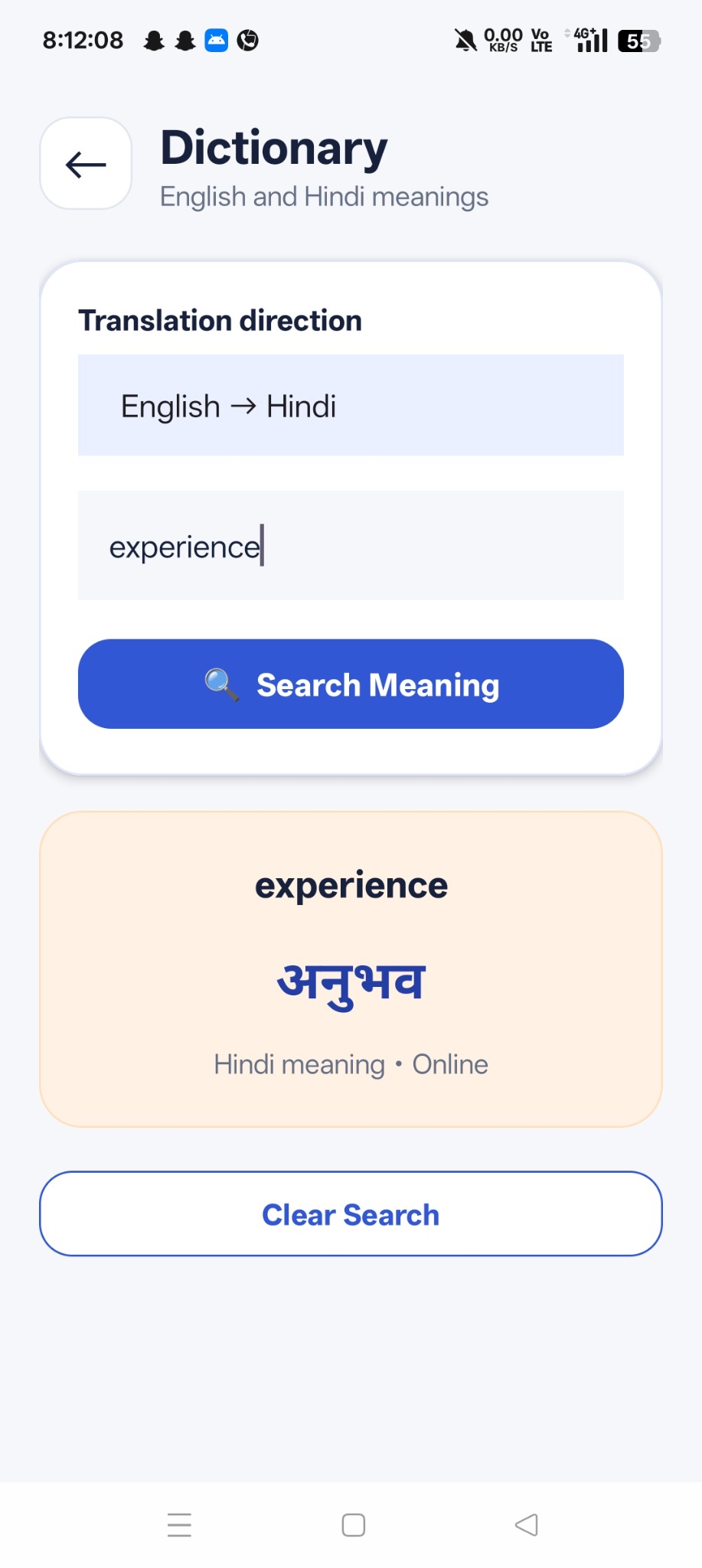 LanguageLearn English to Hindi dictionary